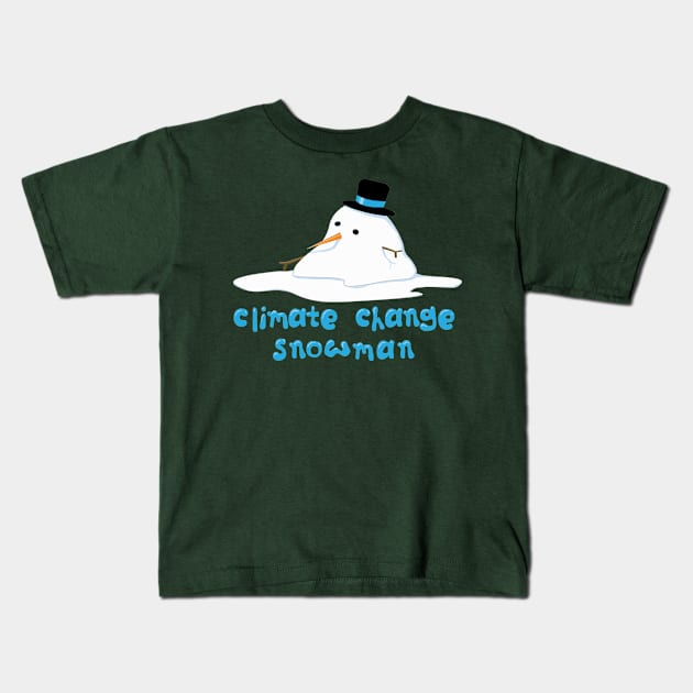 Climate Change Snowman Kids T-Shirt by candhdesigns